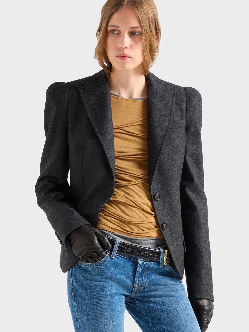 7 FOR ALL MANKIND-HIGH SHOULDER BLAZER-7NFG0H59 U73W5 MINK
