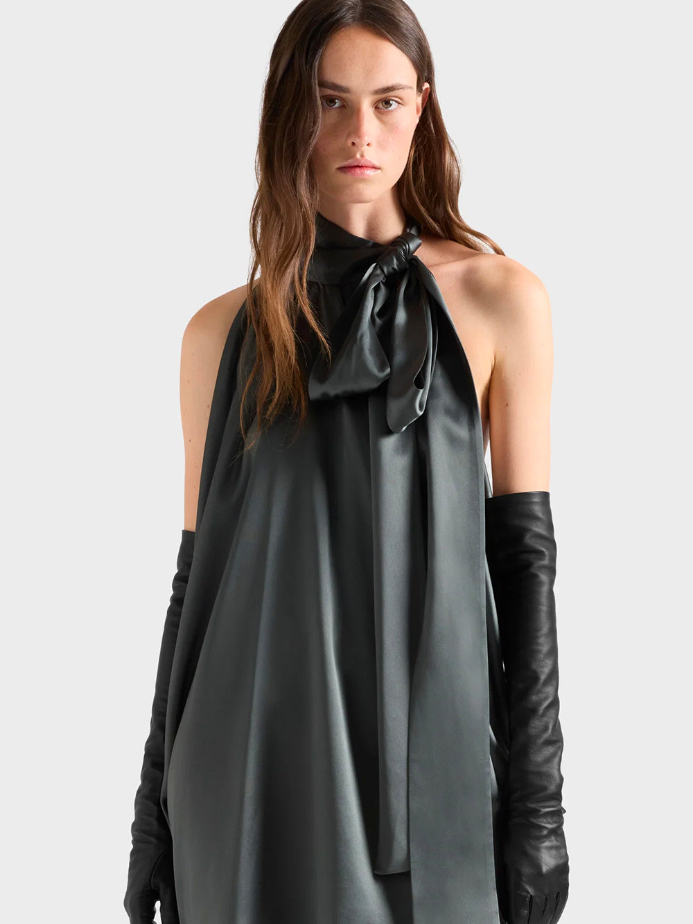 7 FOR ALL MANKIND-PETAL MINI DRESS-7NID0H71 U73Y7 QUICKSILVER