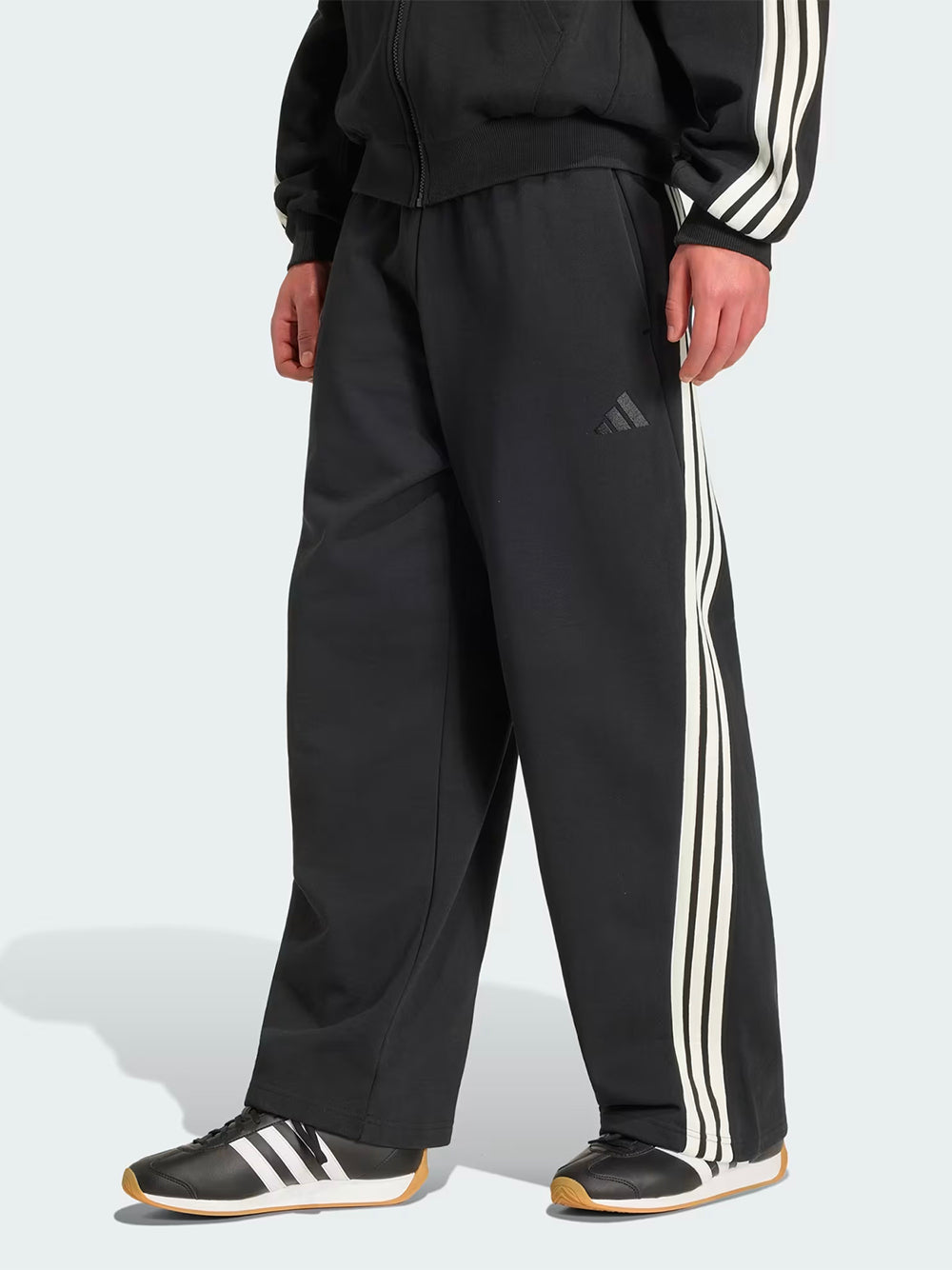 ADIDAS-ADIDAS KIT 3-STRIPES WIDE PANTS-KW2358 BLACK/OWHITE