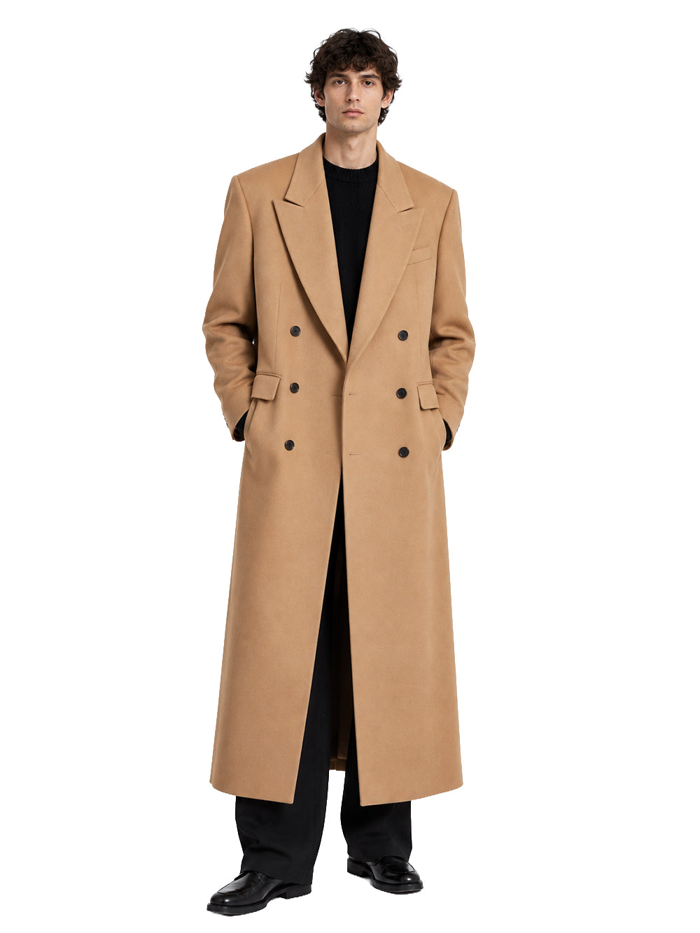 ANIPS-LONG COAT-F26016 CAMEL
