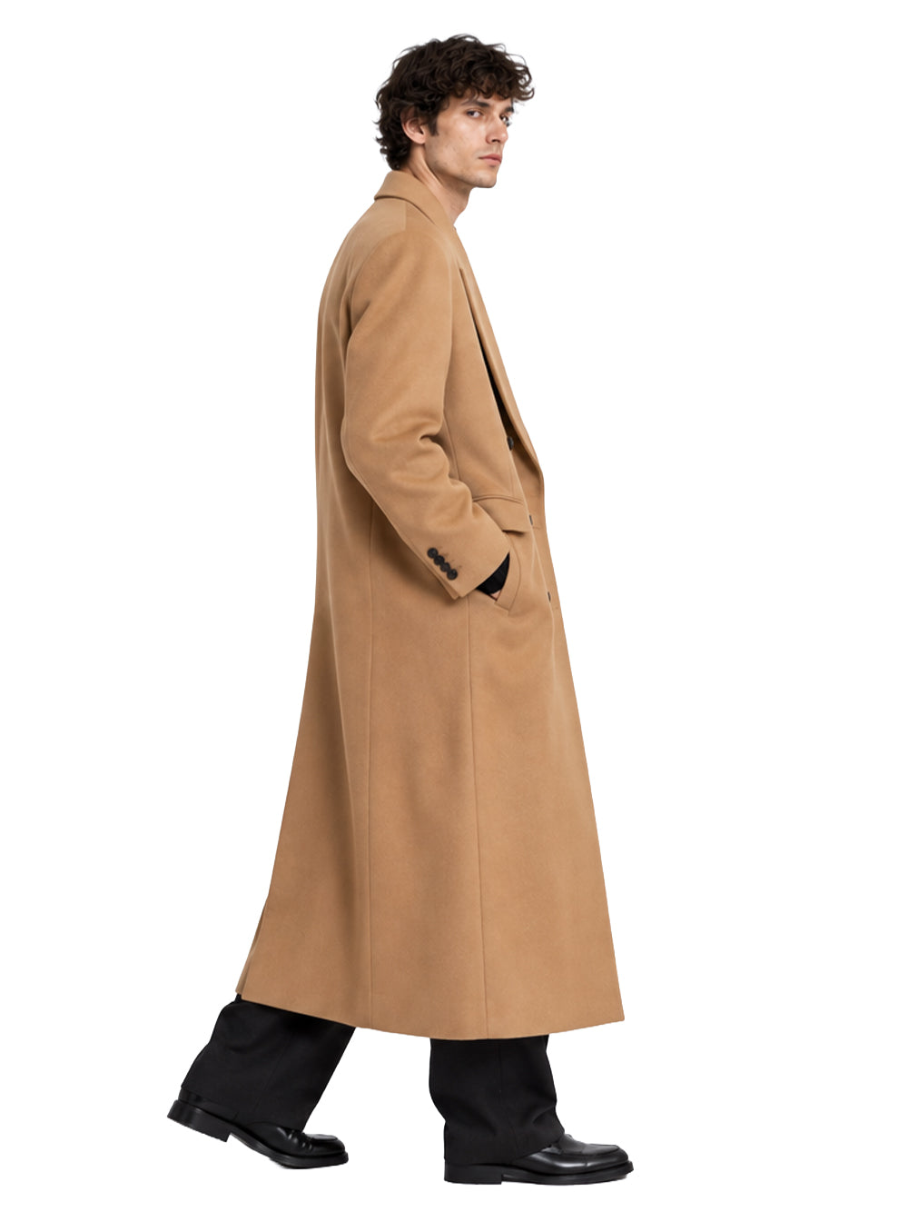 ANIPS-LONG COAT-F26016 CAMEL
