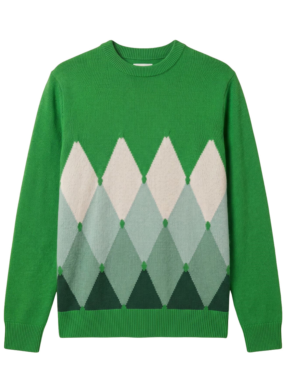 BALLANTYNE-R NECK PULLOVER 100% WS CLASSIC DIAMOND-B2P000 7K0A8 92533 BRIGHT GREE/VIRIDIS/ZEPHYR GRE