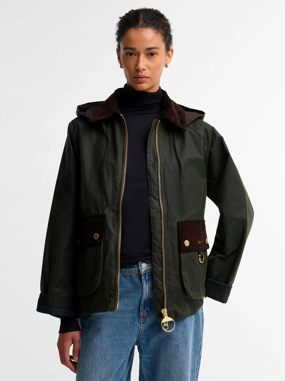 BARBOUR-CARVILLE WAX JACKET-LWX1578 OL52 FERN