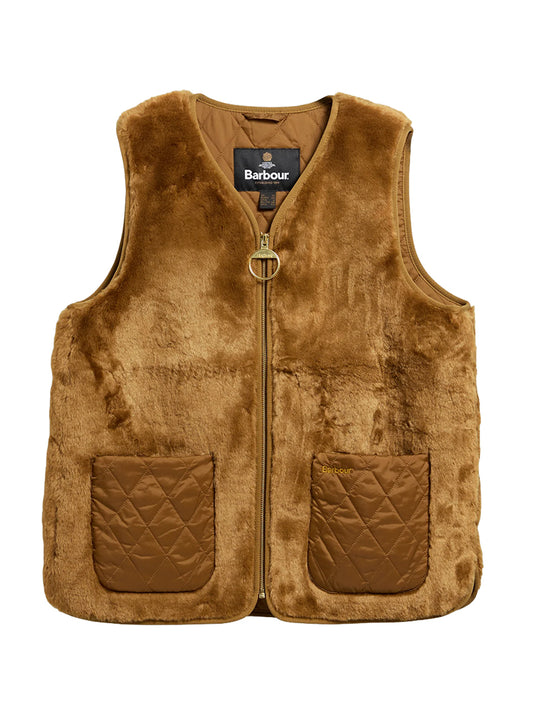 BARBOUR-KARIN FAUX FUR GILET-LGI0201 BR31 BROWN