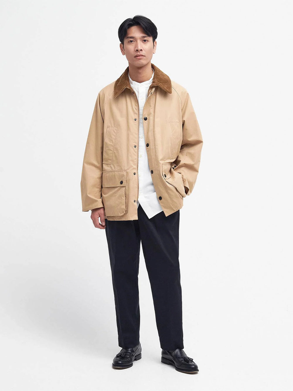 BARBOUR-OS PEACHED BEDALE CASUAL-MCA0933 ST51 STONE