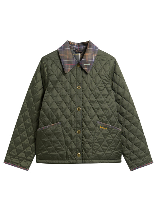 BARBOUR-TARTAN CROP LIDDESDALE QUILTED JACKET-LQU1934 OL74 OLIVE