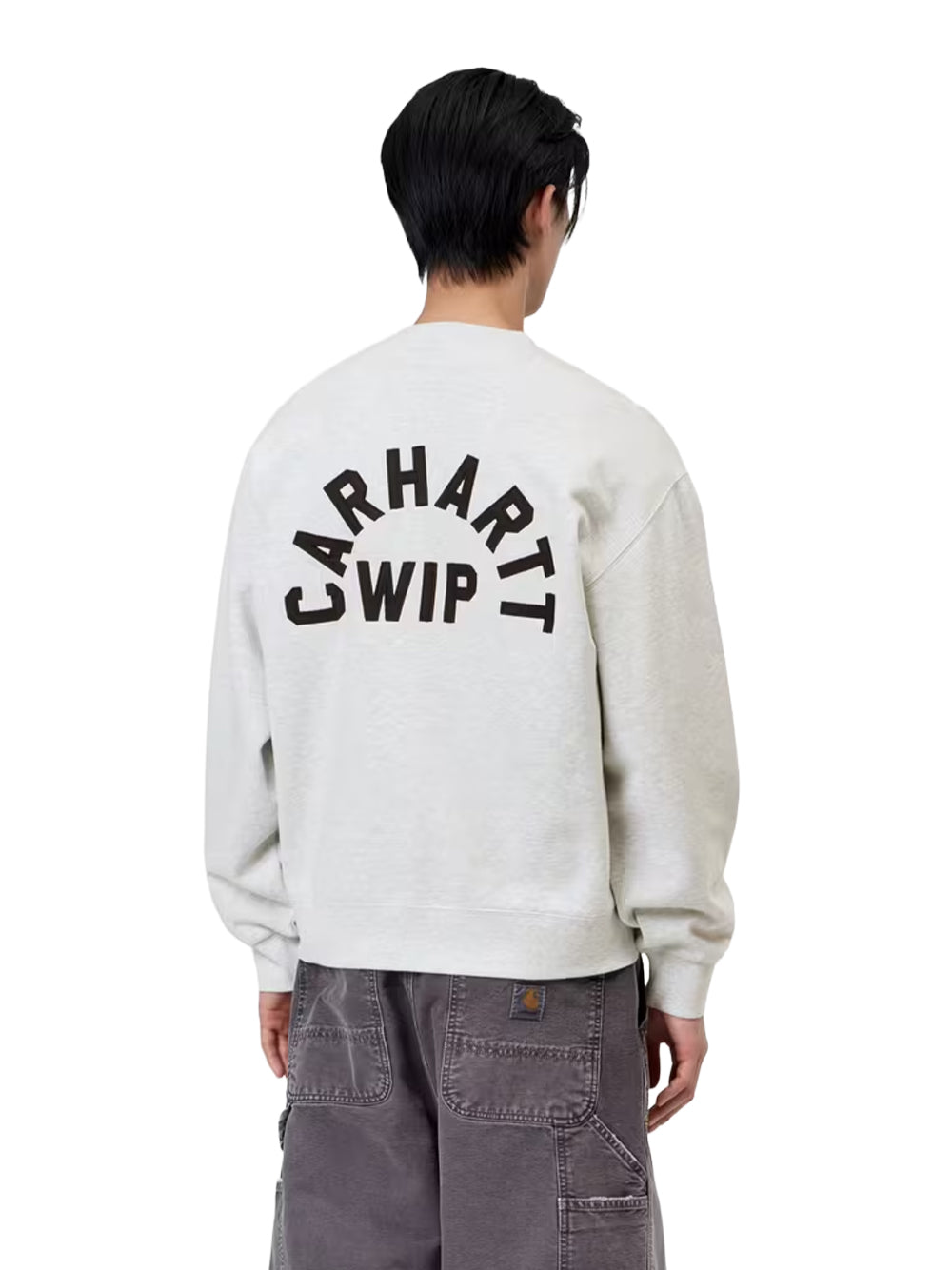 CARHARTT WIP-ARCH SCRIPT SWEAT-I037266 11T06 ASH HEATHER/DARK NAVY