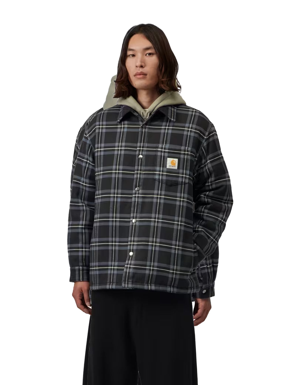 CARHARTT WIP-BAIRD SHIRT JACKET-I037142 3UAXX BAIRD CHECK, BLACK
