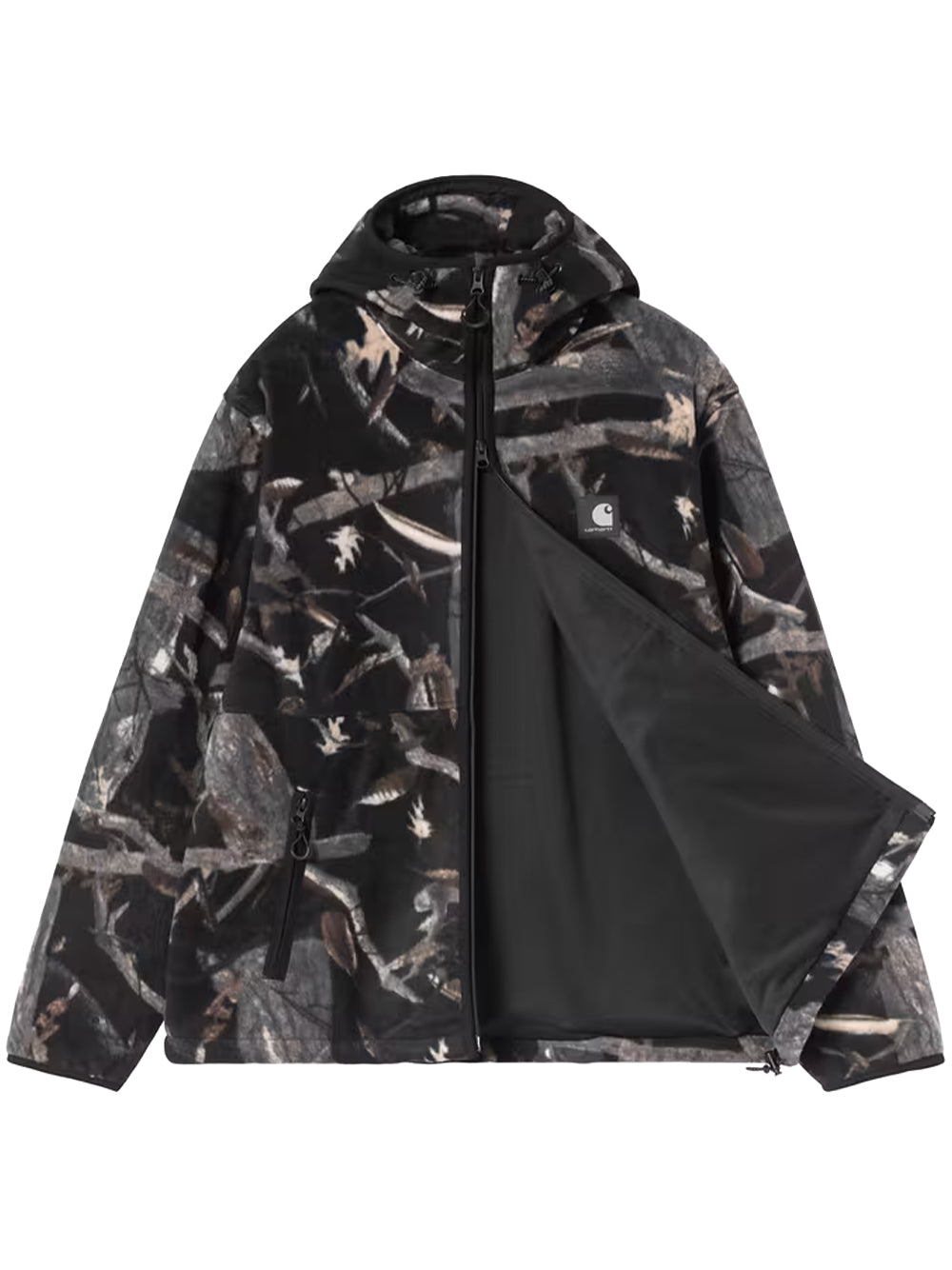 CARHARTT WIP-BLEVIN LINER-I035310 3X5XX CAMO FEATHER TREE, BLACK