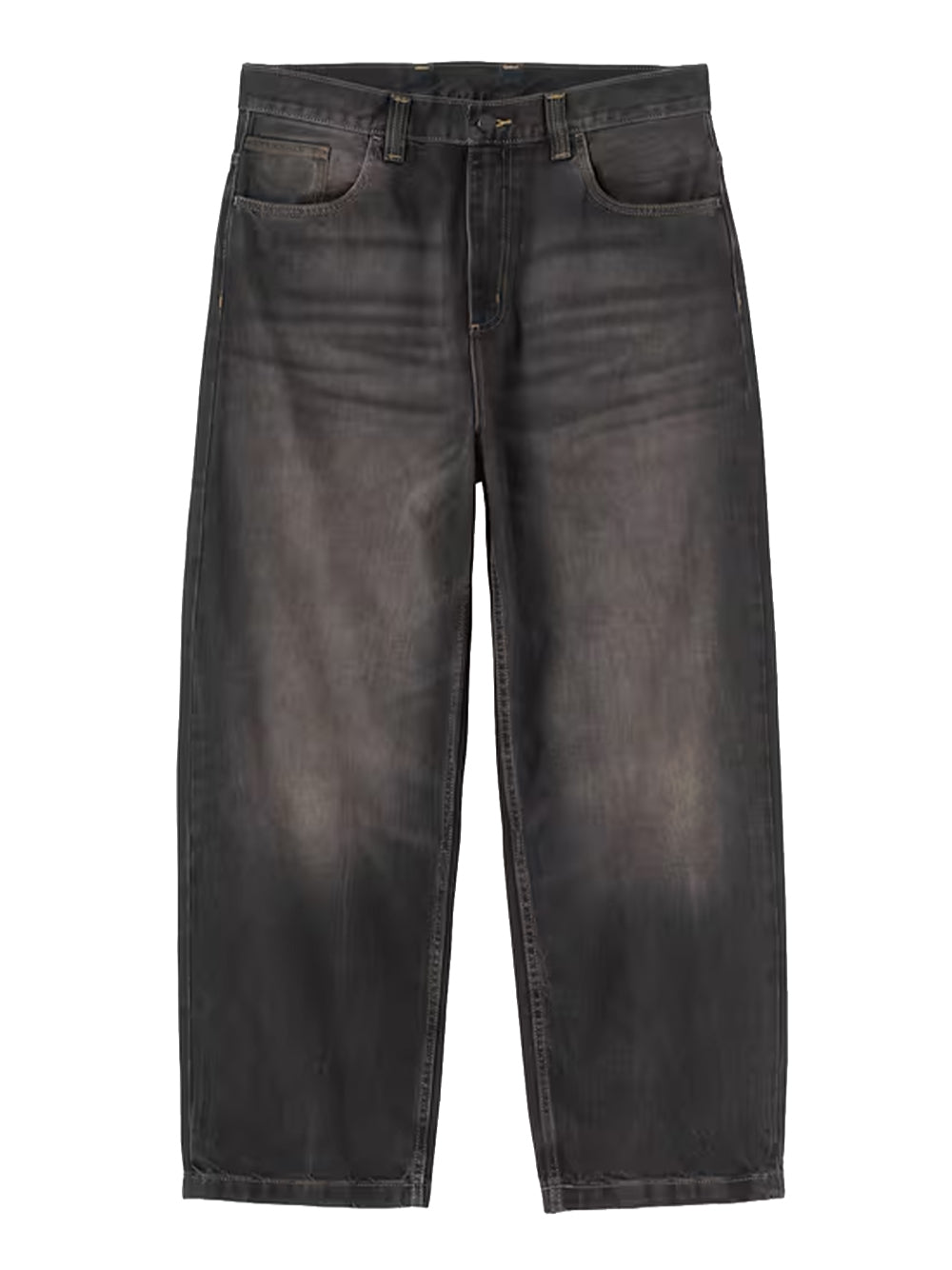 CARHARTT WIP-BRANDON PANT-I035893 890R BLACK/TOBACCO USED WASH