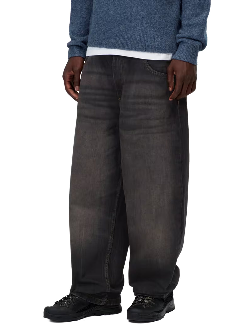CARHARTT WIP-BRANDON PANT-I035893 890R BLACK/TOBACCO USED WASH