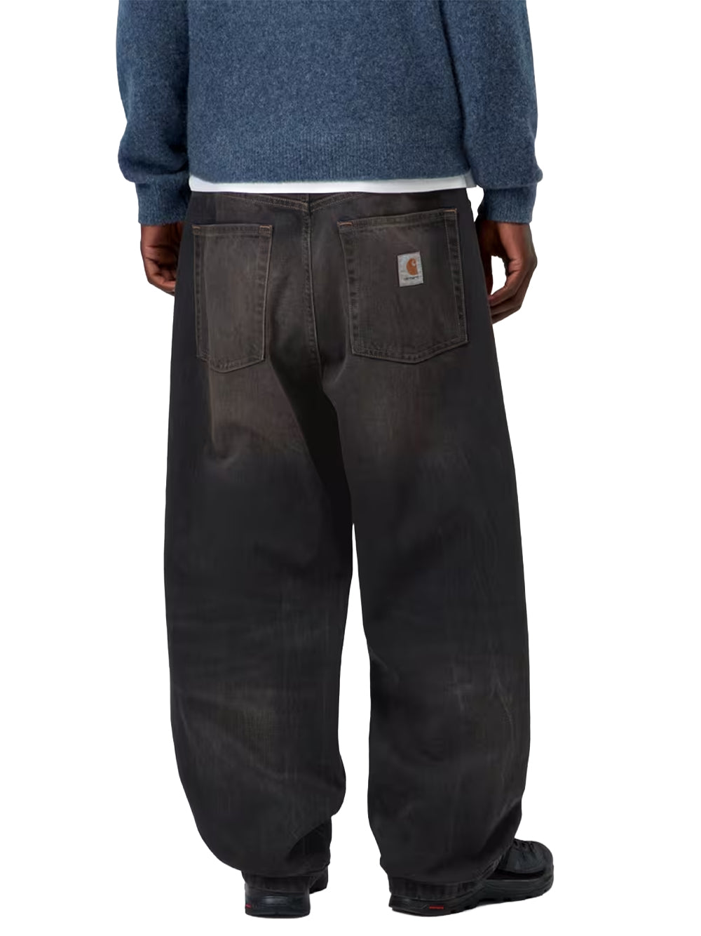 CARHARTT WIP-BRANDON PANT-I035893 890R BLACK/TOBACCO USED WASH