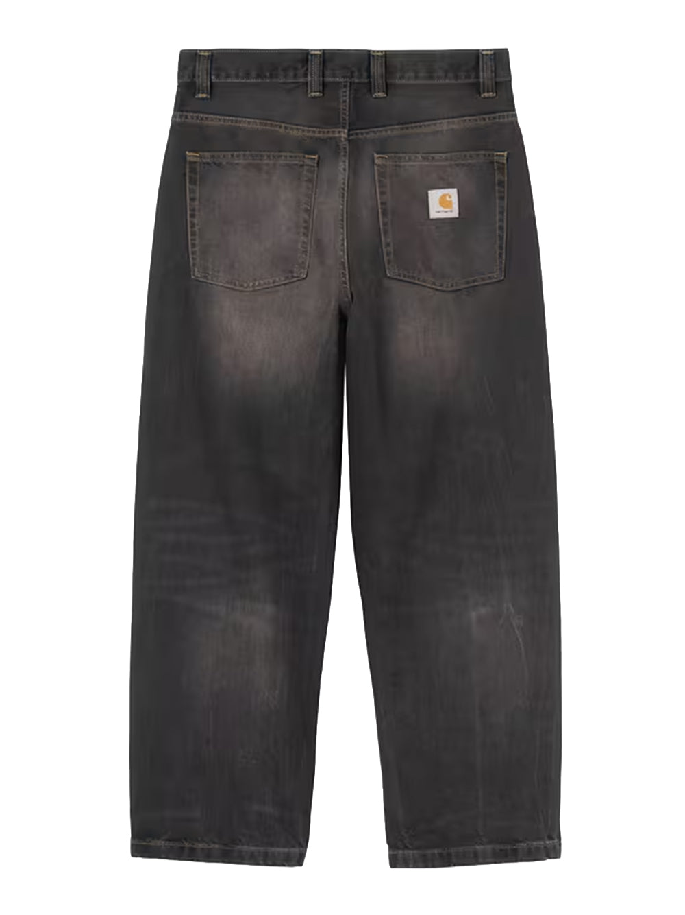 CARHARTT WIP-BRANDON PANT-I035893 890R BLACK/TOBACCO USED WASH