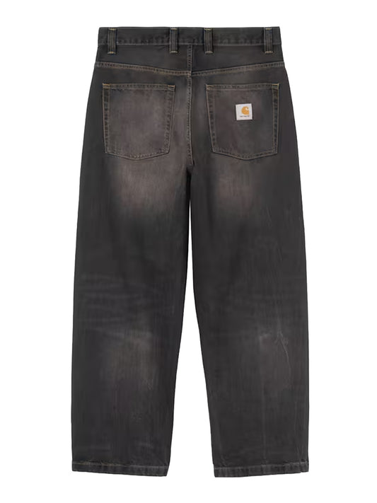 CARHARTT WIP-BRANDON PANT-I035893 890R BLACK/TOBACCO USED WASH