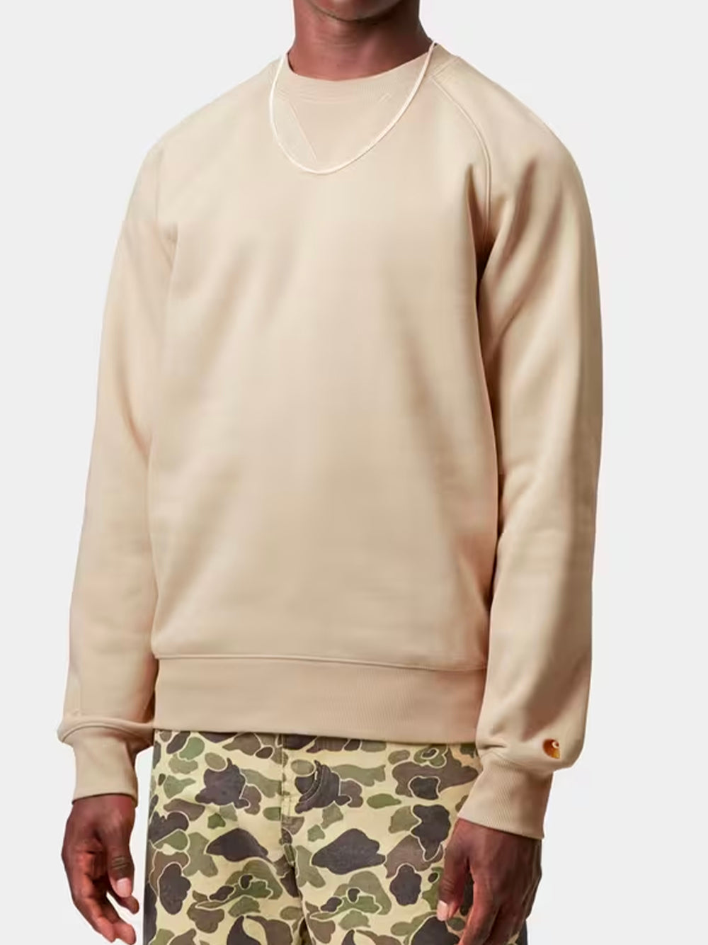 CARHARTT WIP-CHASE SWEATSHIRT-I033660 38AXX FLEUR DE SEL/GOLD