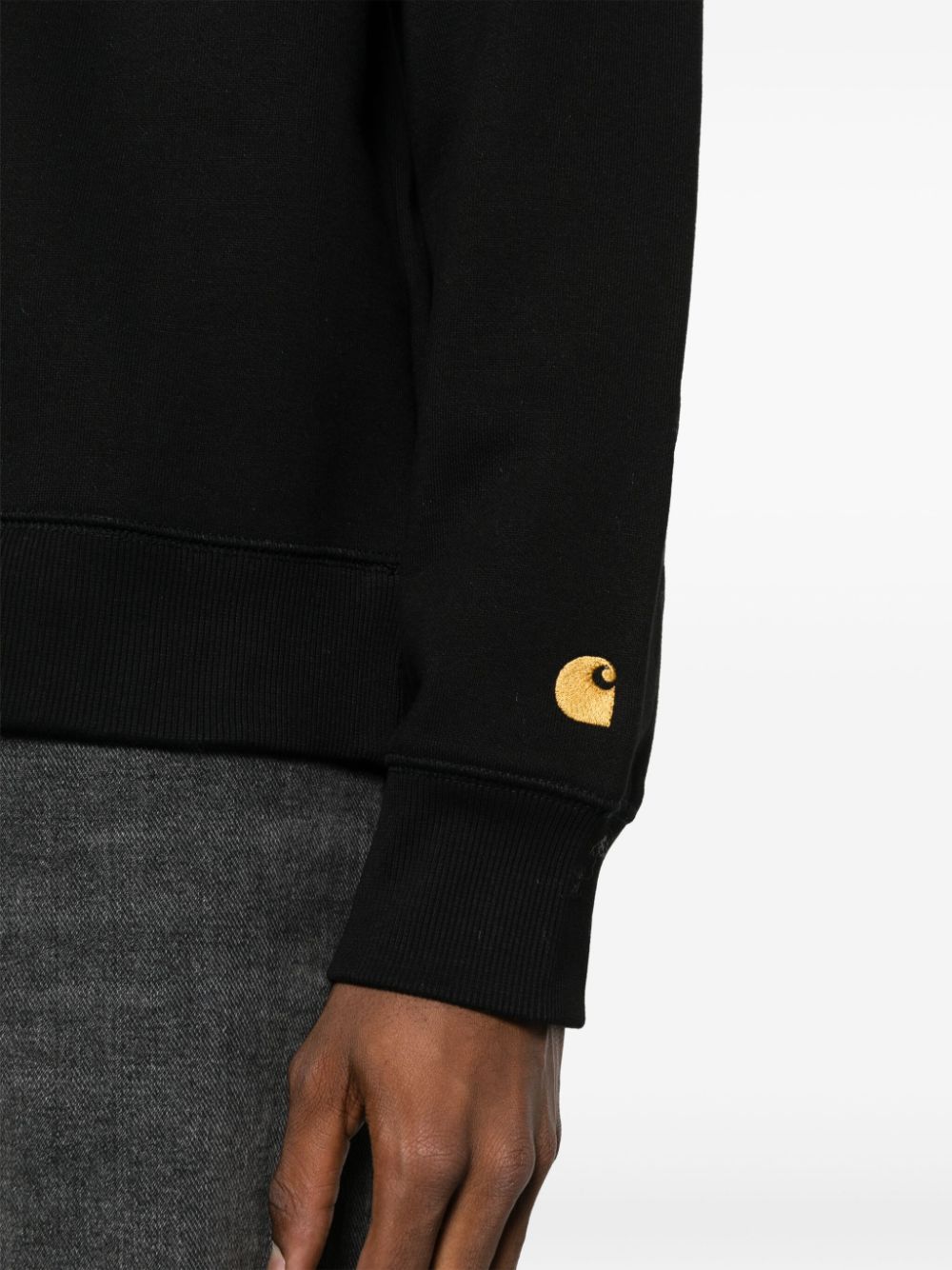 CARHARTT WIP-CHASE SWEATSHIRT-I033660 BLACK/GOLD