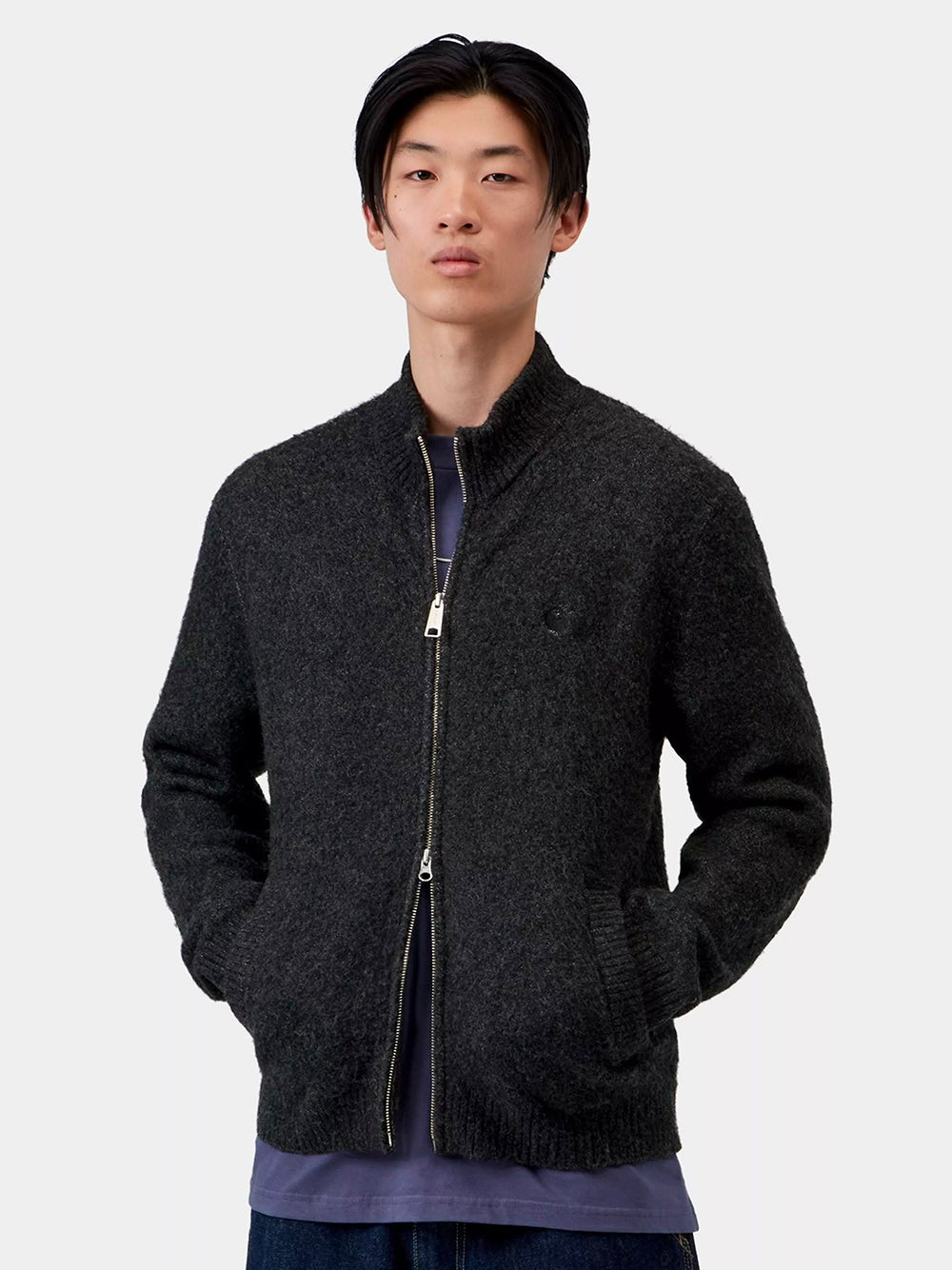 CARHARTT WIP-CURTIS SWEATER JACKET-I037033 3Z8XX TANGLED BLACK