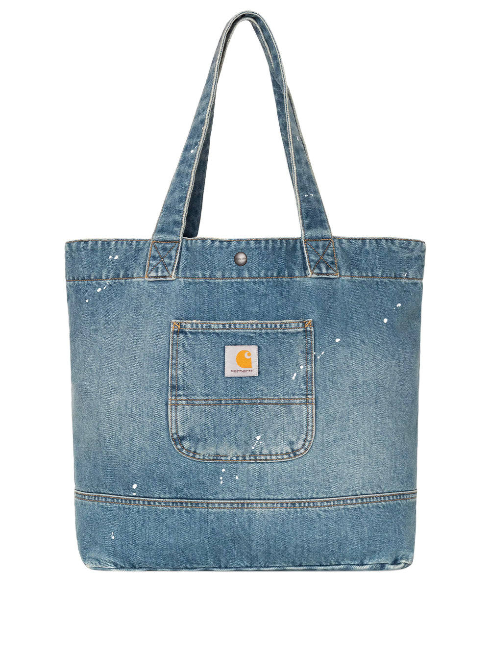 CARHARTT WIP-DENIM TOTE-I037032 01EJ BLUE DESTROY WASH SPLATTER