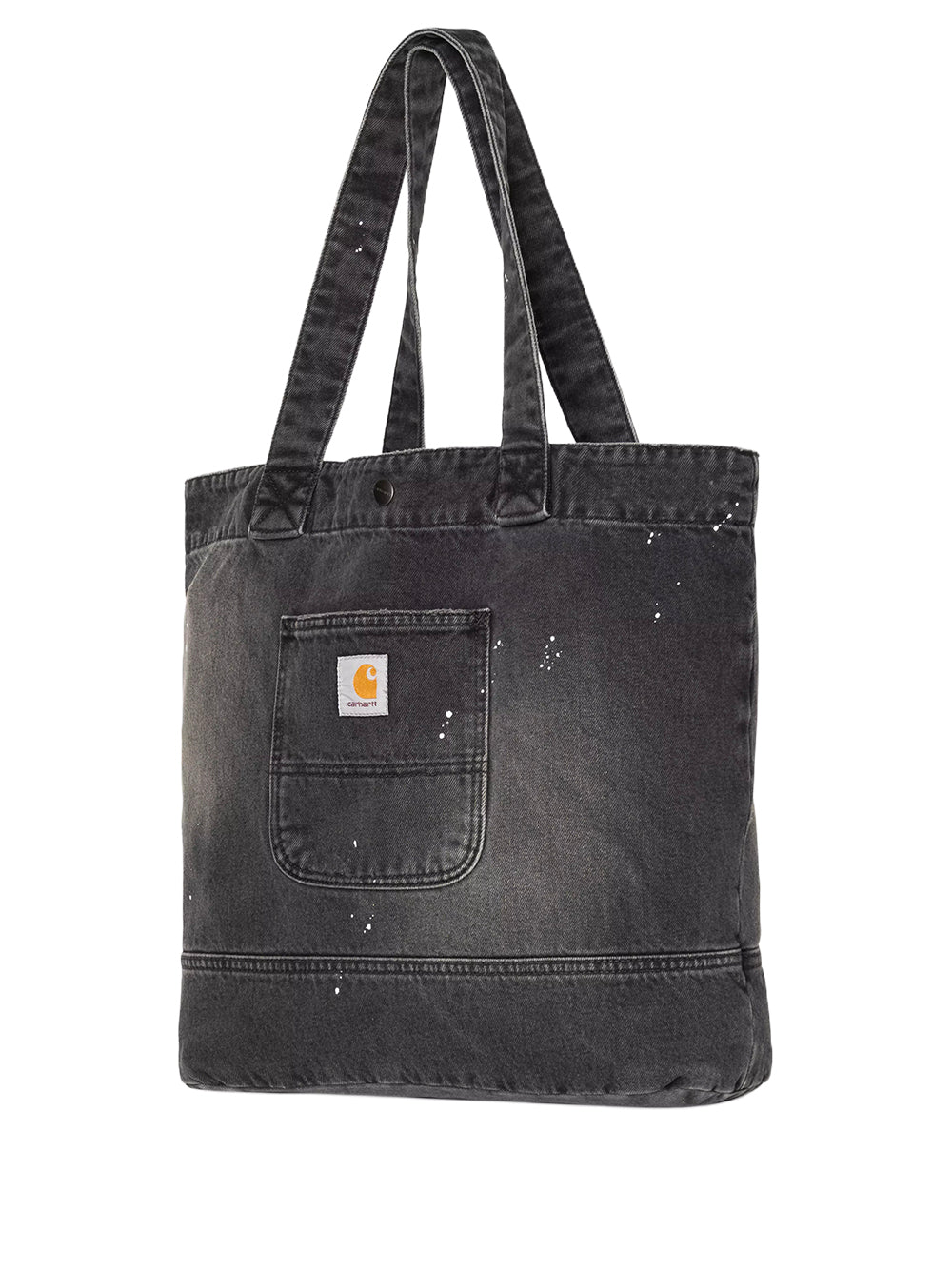 CARHARTT WIP-DENIM TOTE-I037032 89EJ BLACK DESTROY WASH SPLATTER