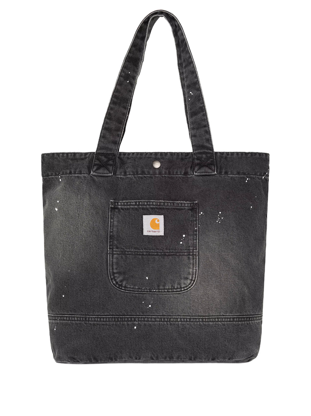 CARHARTT WIP-DENIM TOTE-I037032 89EJ BLACK DESTROY WASH SPLATTER