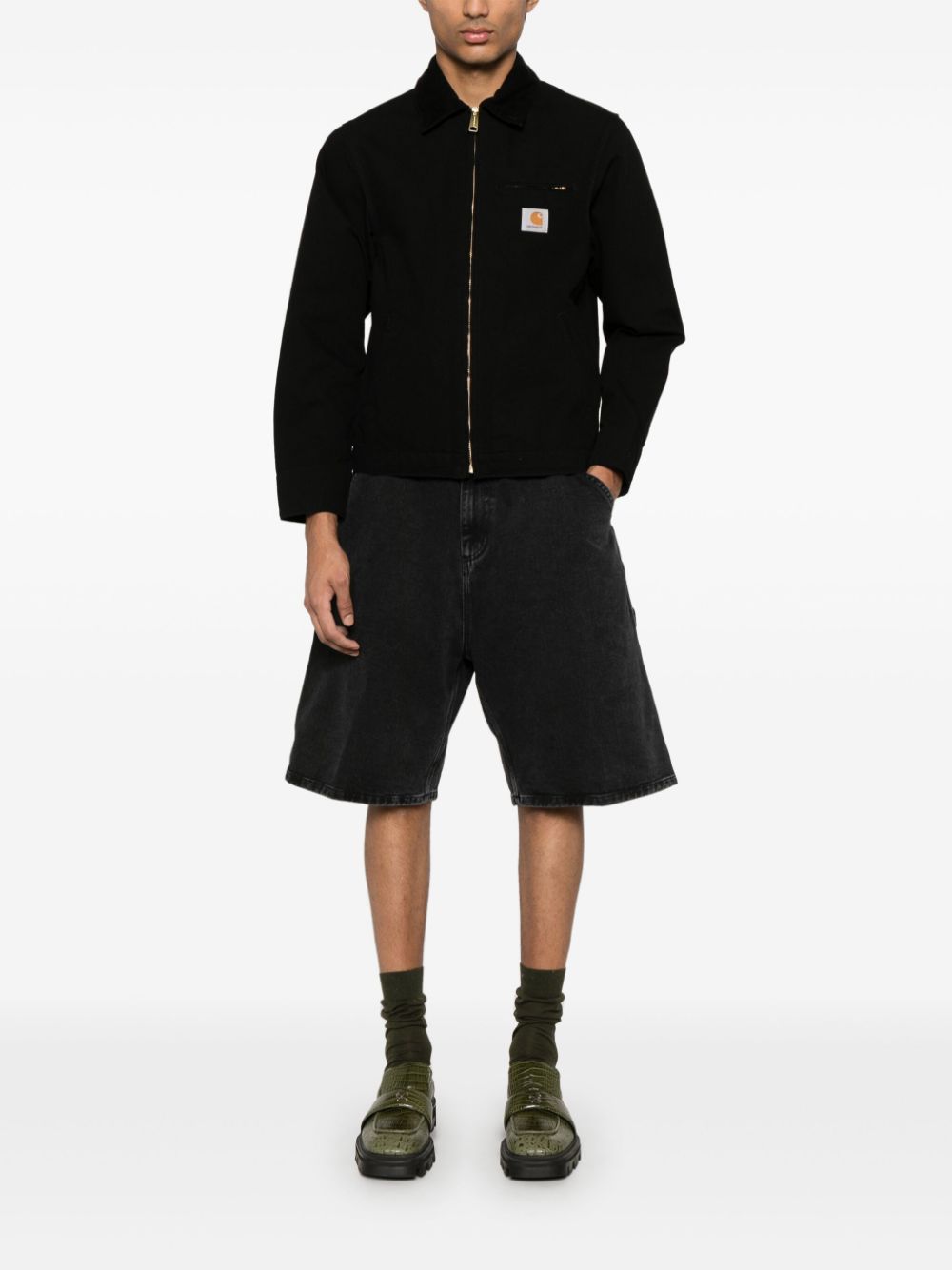 CARHARTT WIP-DETROIT SUMMER JACKET-I033112 00E02 BLACK/BLACK RINSED