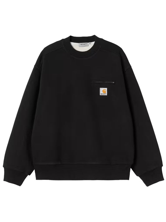 CARHARTT WIP-DETROIT SWEATSHIRT-I035547 8906 BLACK/STONE WASHED