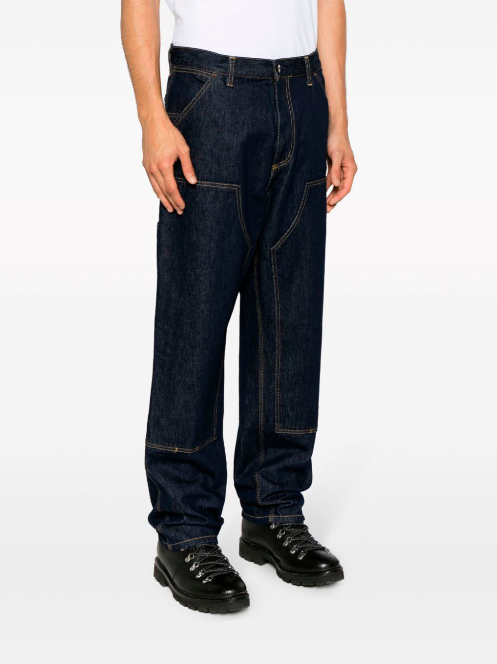 CARHARTT WIP-DOUBLE KNEE PANT-I032699 BLUE RINSED