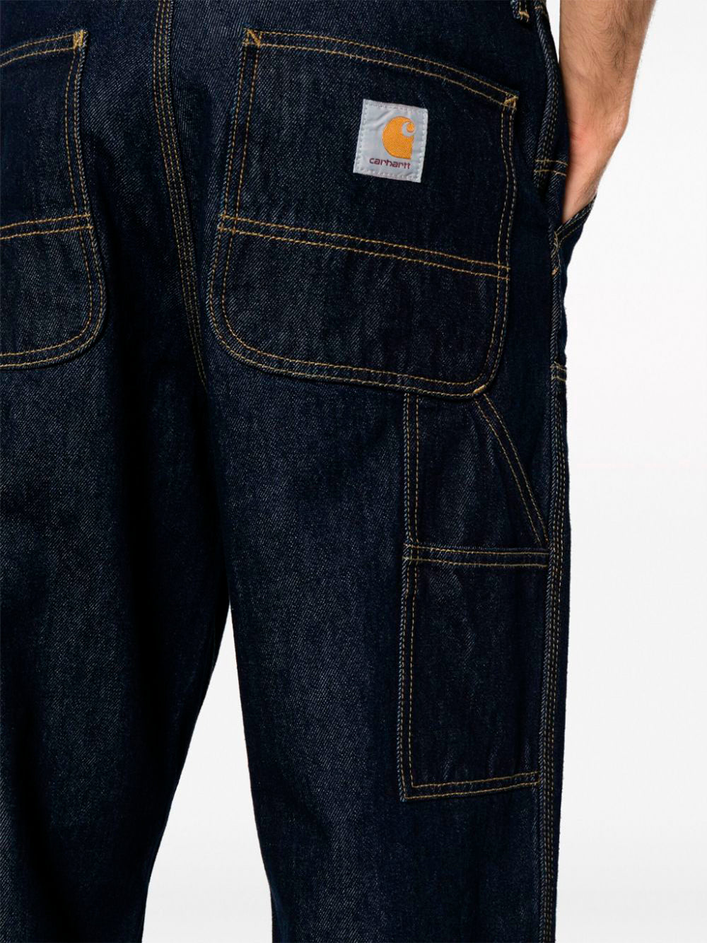 CARHARTT WIP-DOUBLE KNEE PANT-I032699 BLUE RINSED