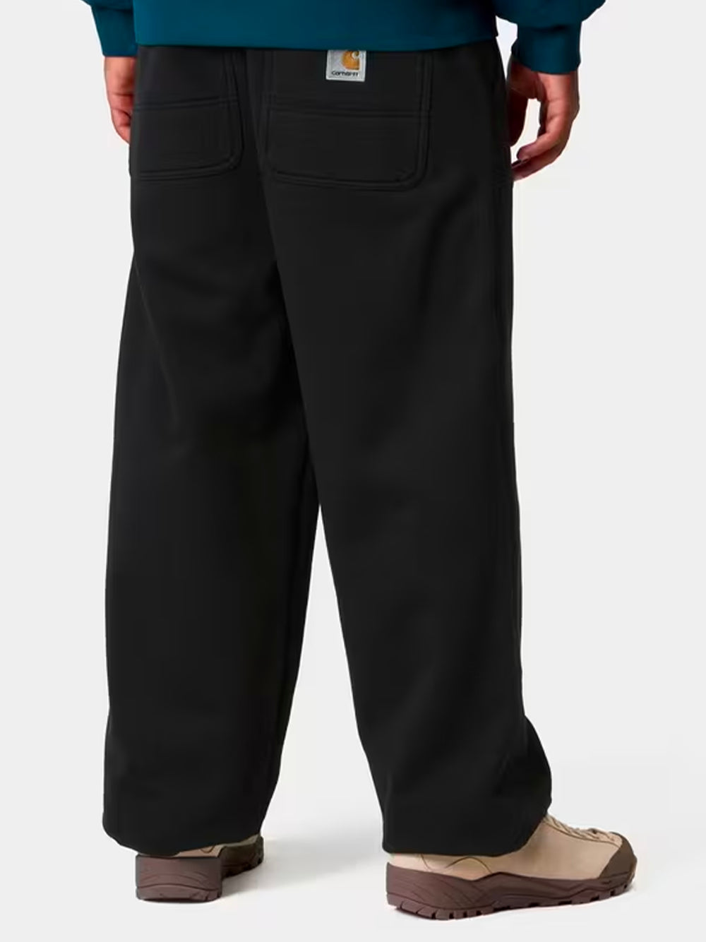 CARHARTT WIP-DOUBLE KNEE SWEAT PANT-I035546 8906 BLACK/STONE WASHED