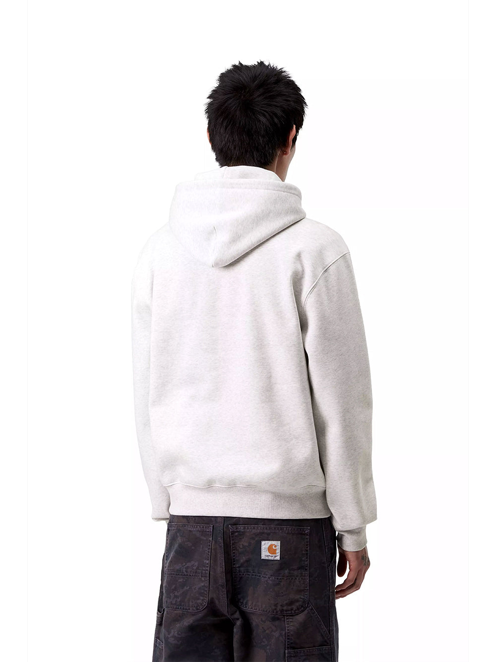 CARHARTT WIP-HOODED CARHARTT SWEATSHIRT-I030547 38HXX ASH HEATHER/RONDO