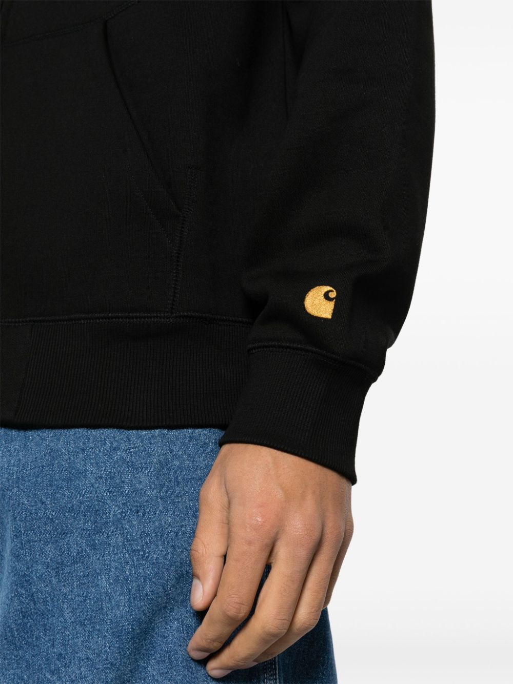 CARHARTT WIP-HOODED CHASE JACKET-I033664.00F.XX.03 BLACK/GOLD