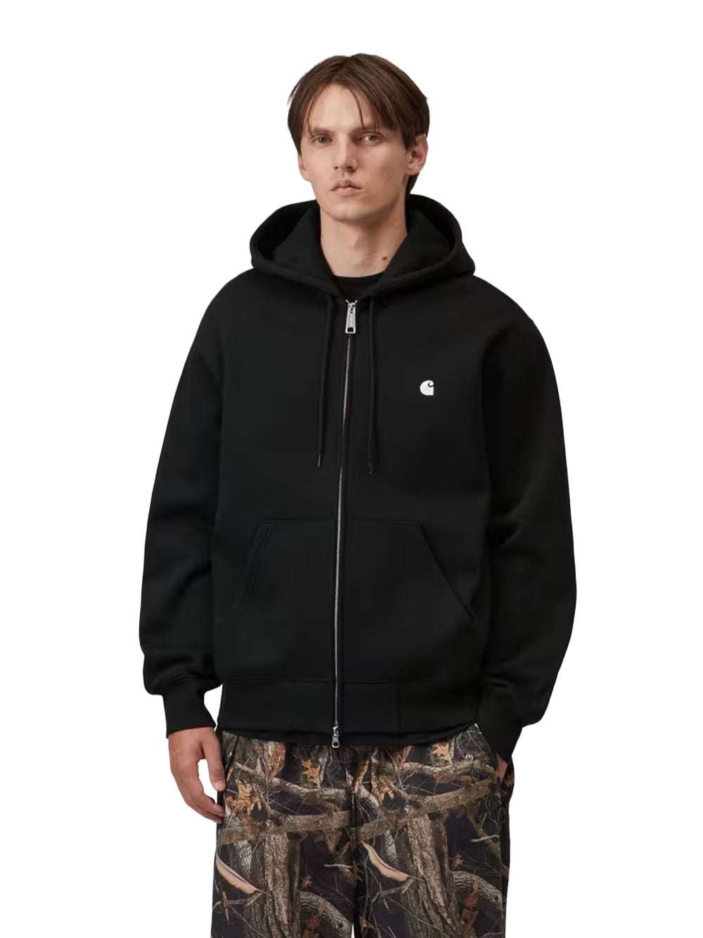 CARHARTT WIP-HOODED MACK SWEAT JACKET-I037102 K02XX BLACK/WAX