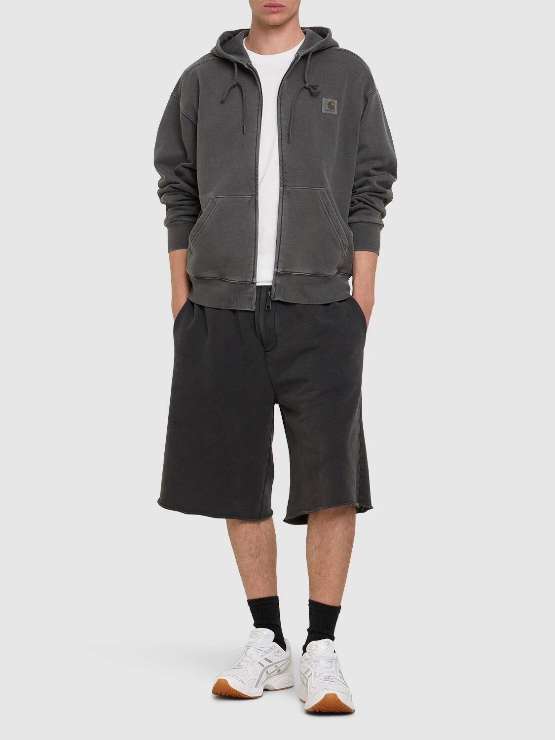 CARHARTT WIP-HOODED NELSON JACKET-I033064 89GD BLACK/GARMENT DYED
