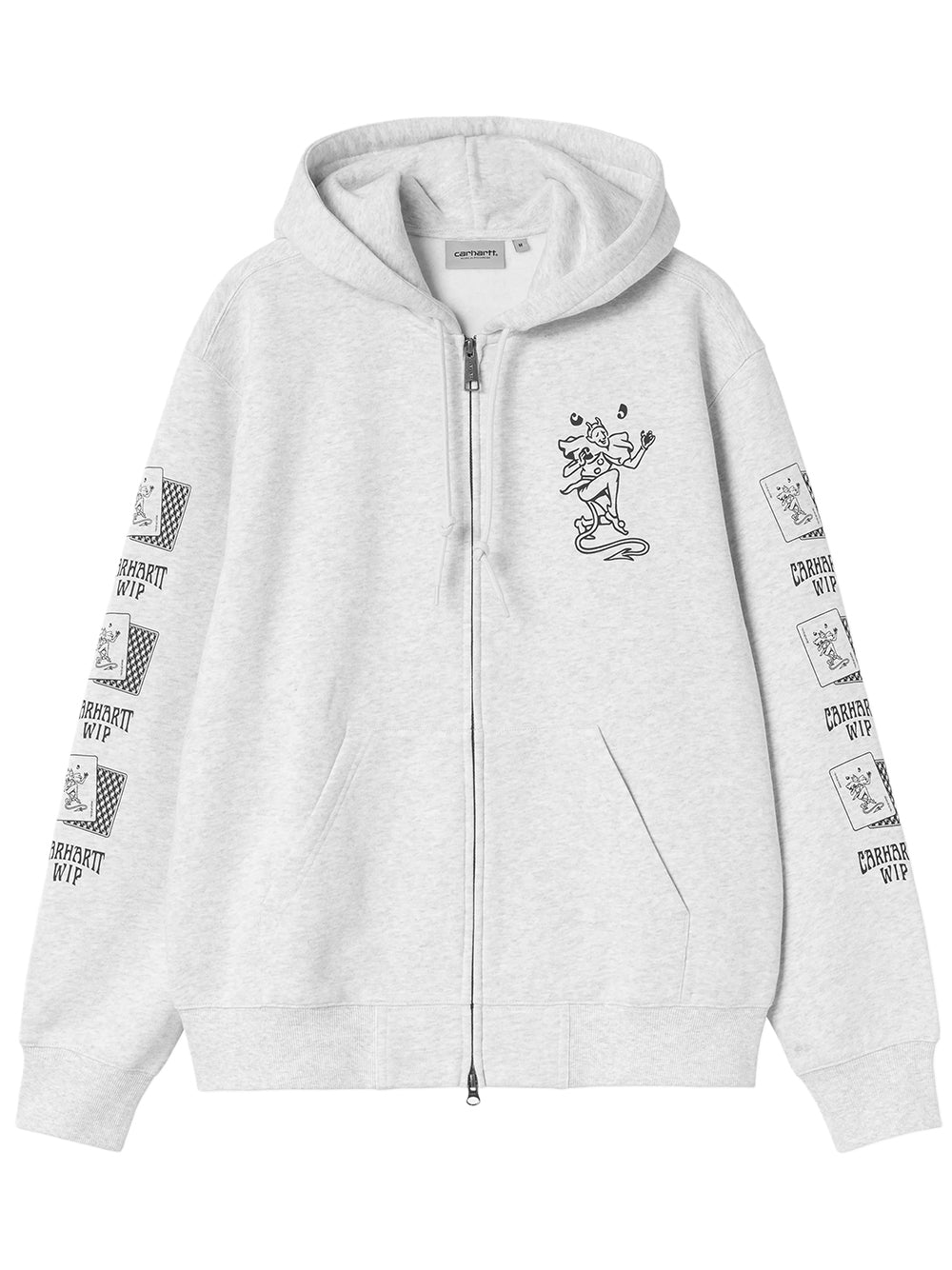 CARHARTT WIP-HOODED PLAYING CARDS JACKET-I036915 482XX ASH HEATHER