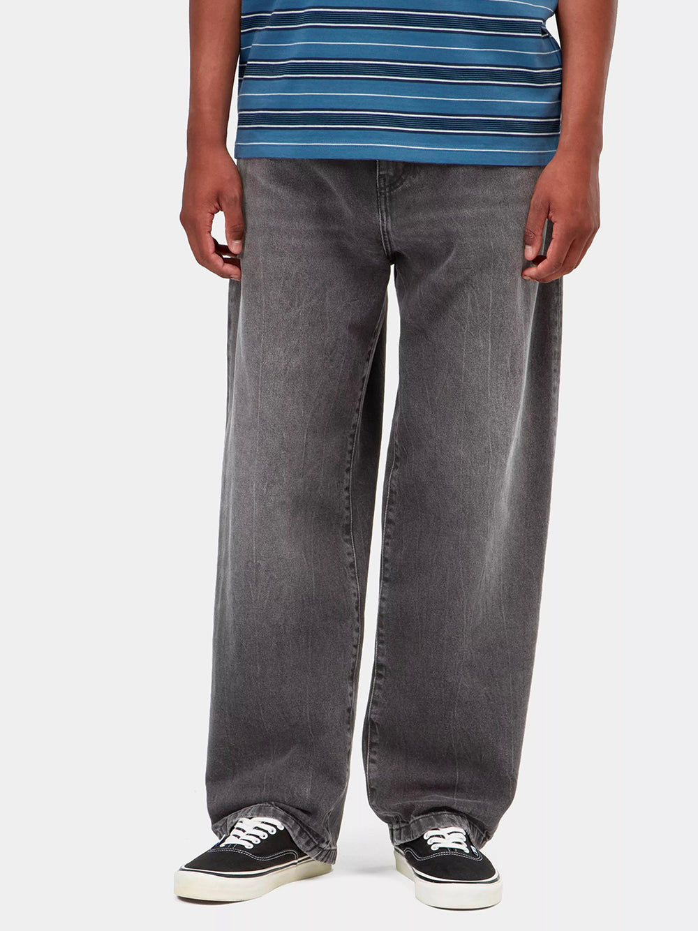 CARHARTT WIP-LANDON PANT-I030468 897X BLACK/MARBLE USED WASH