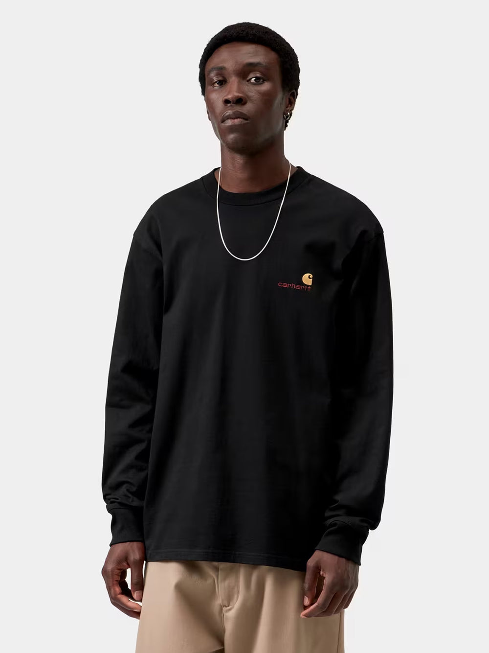 CARHARTT WIP-L/S AMERICAN SCRIPT T-SHIRT-I029955 89XX BLACK