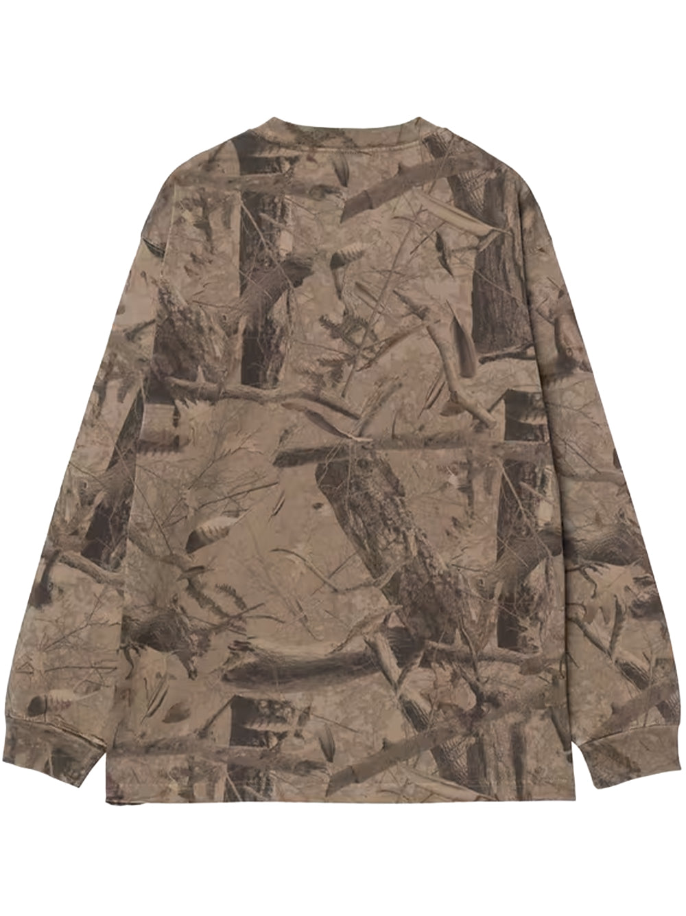 CARHARTT WIP-L/S FEATHER TREE T-SHIRT-I037173 3ZQGD CAMO FEATHER TREE, KHAKI/SHUNGITE