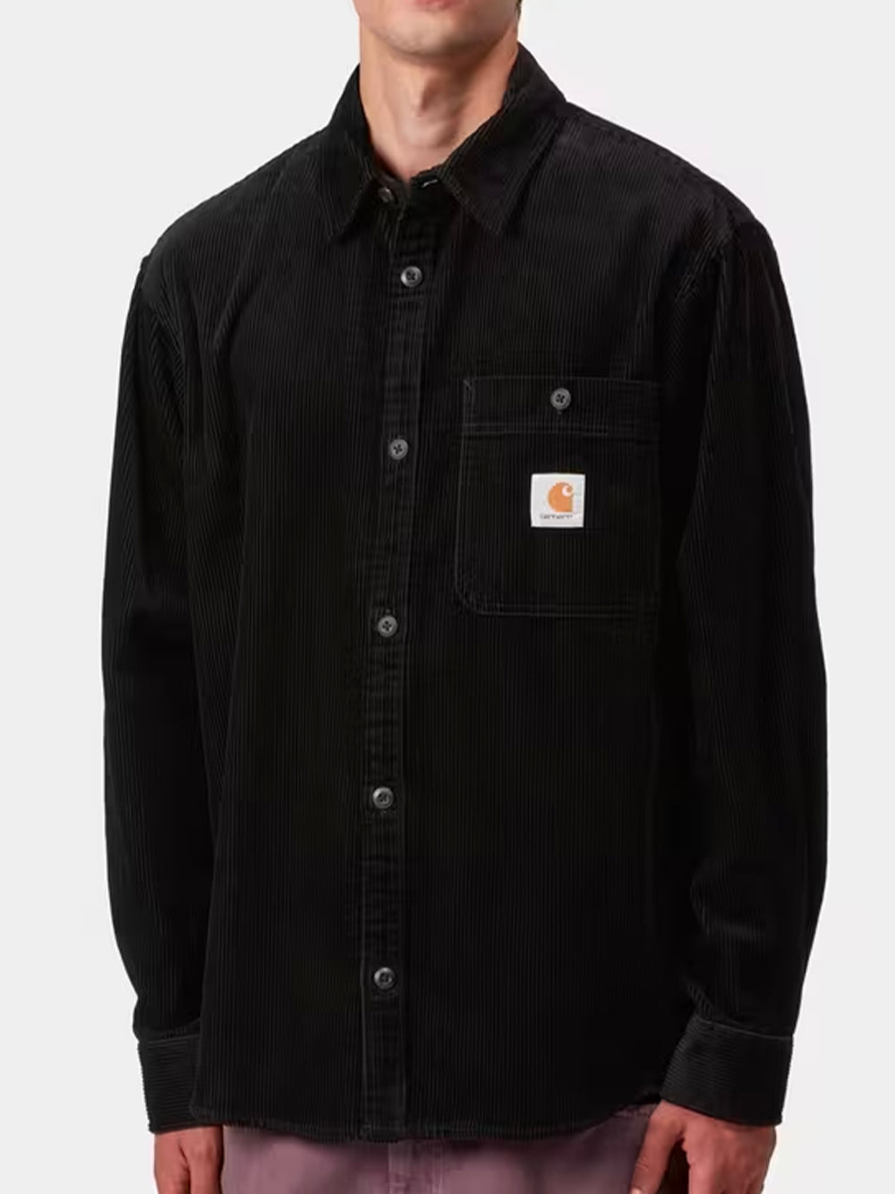 CARHARTT WIP-L/S FLINT SHIRT CORDUROY-I035837 89XX BLACK