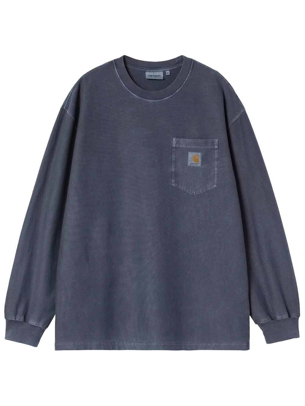 CARHARTT WIP-L/S LOOSE PCKET T-SHIRT-I036862 1CGD DARK NAVY GARMENT DYED