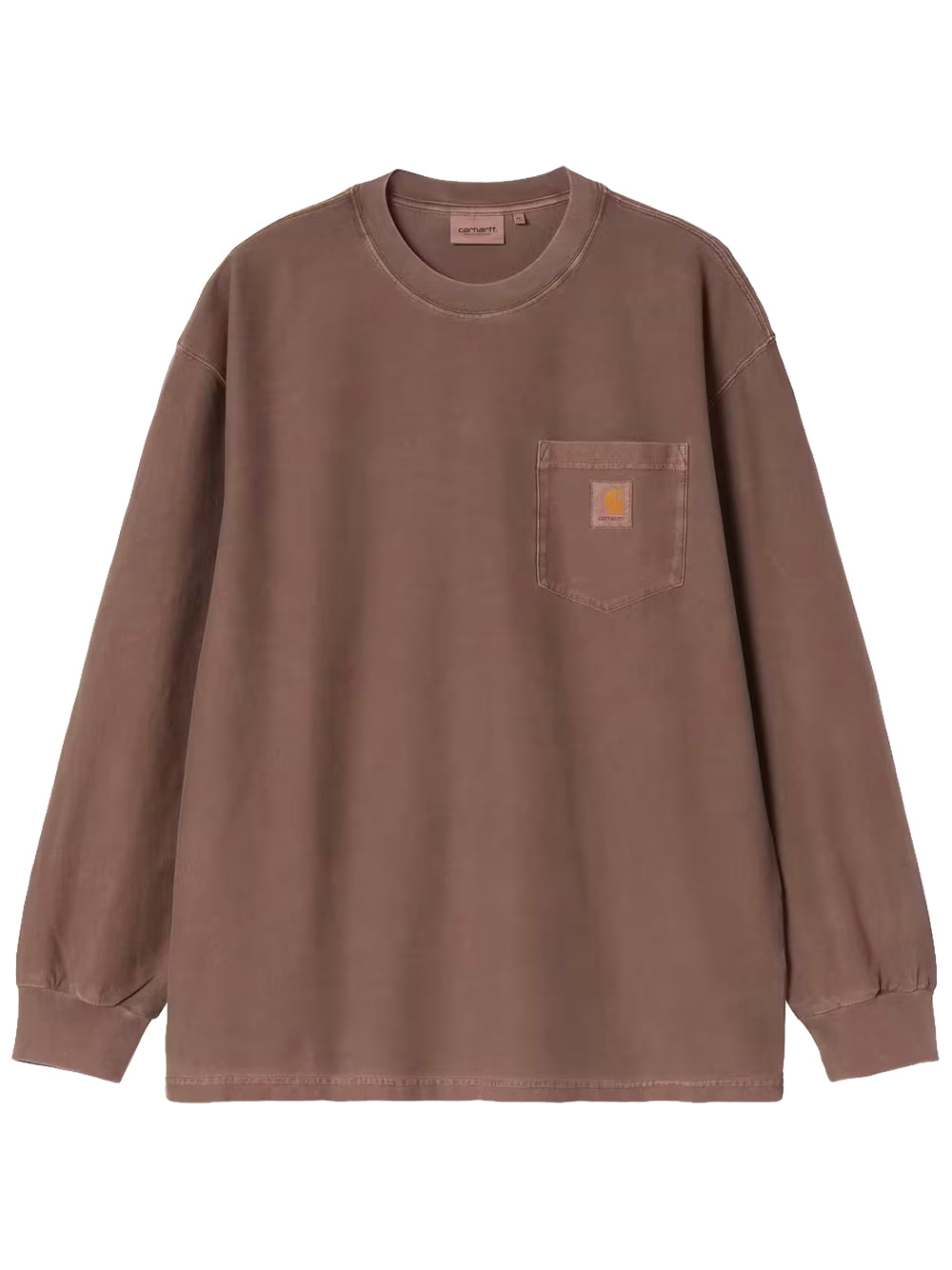 CARHARTT WIP-L/S LOOSE PCKET T-SHIRT-I036862 47GD TOBACCO GARMENT DYED