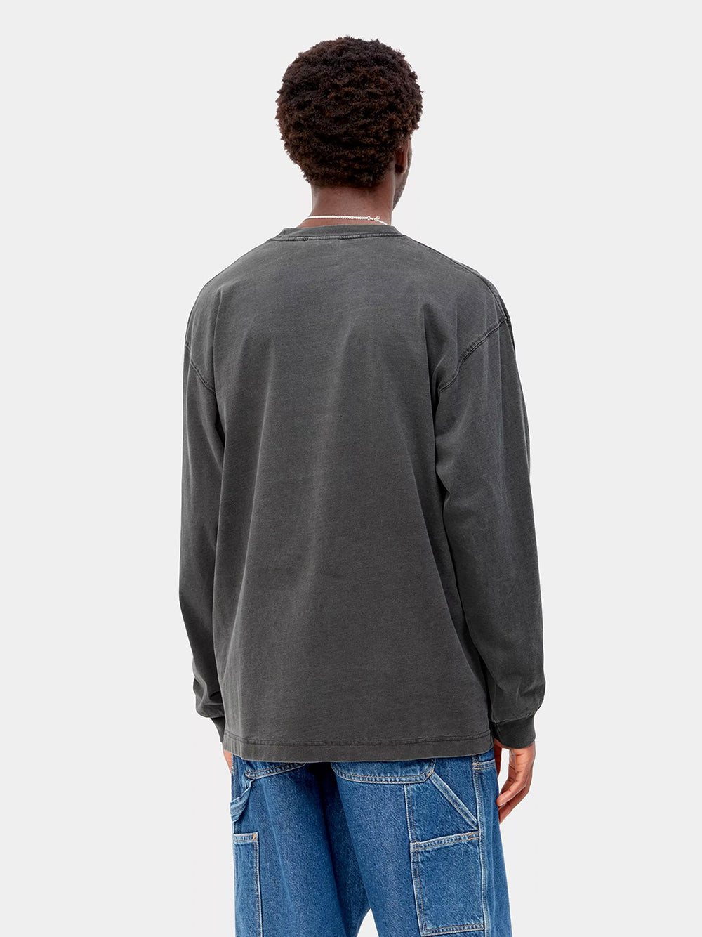 CARHARTT WIP-L/S NELSON T-SHIRT-I029948 89GD BLACK/GARMENT DYED