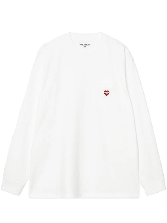 CARHARTT WIP-L/S POCKET HEART T-SHIRT-I035300 1WZXX WHITE/RED