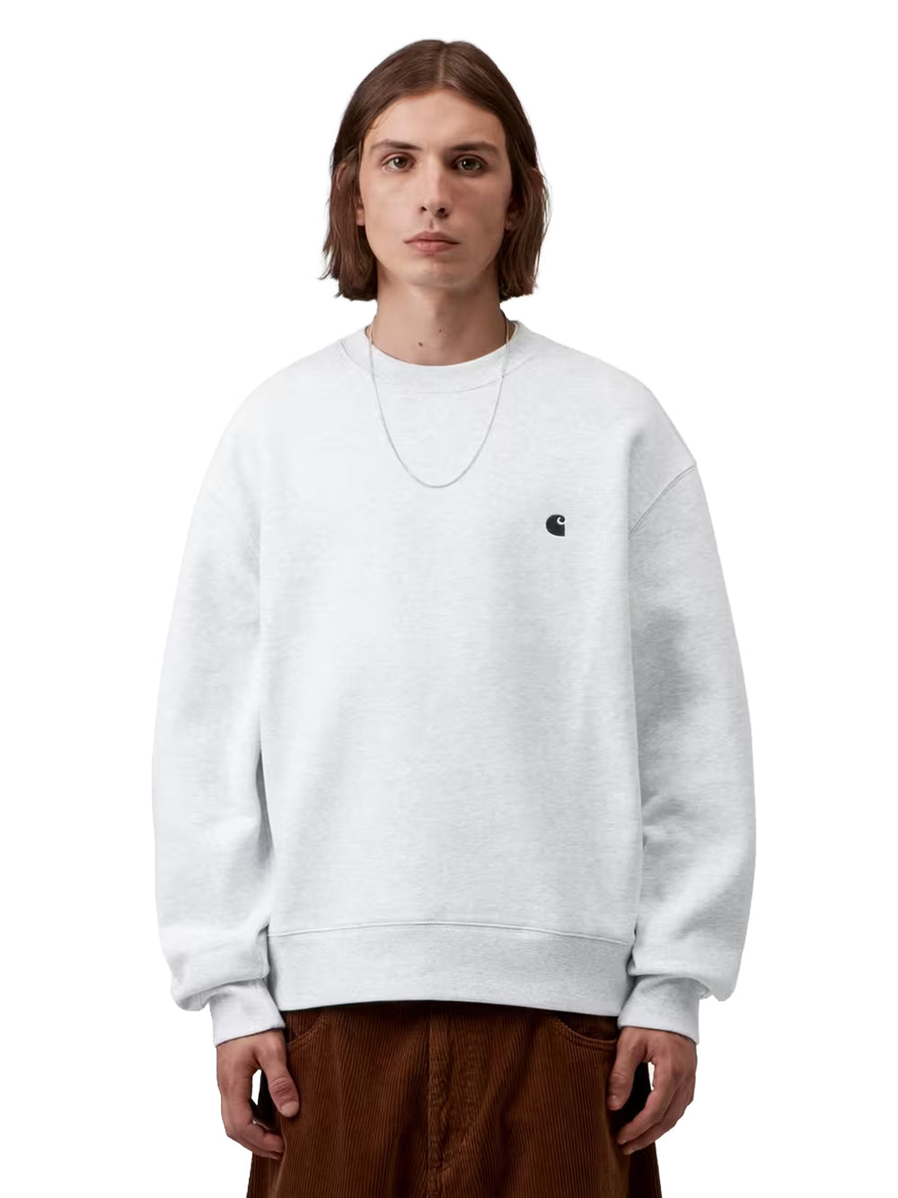 CARHARTT WIP-MACK SWEATSHIRT-I037099 00OXX ASH HEATHER/BLACK