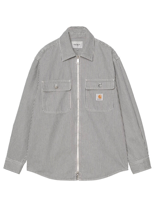 CARHARTT WIP-MERCER SHIRT JACKET-I036495 3OK06 MERCER STRIPE/GRAPHITE/WAX STONE WASHED