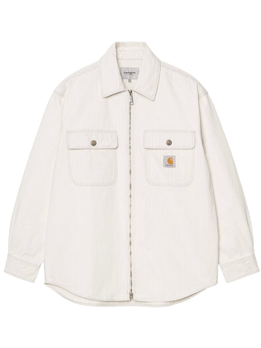 CARHARTT WIP-MERCER SHIRT JACKET-I036495 3OK35 MERCER STRIPE/GRAPHITE/WAX BLEACHED
