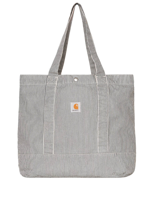 CARHARTT WIP-MERCER TOTE BAG-I036510 3OK06 MERCER STRIPE GRAPHITE/WAX STONE WASHED