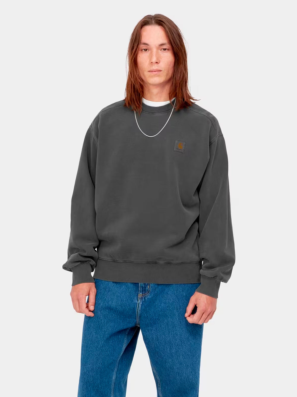 CARHARTT WIP-NELSON SWEATSHIRT-I029957 89GD BLACK/GARMENT DYED