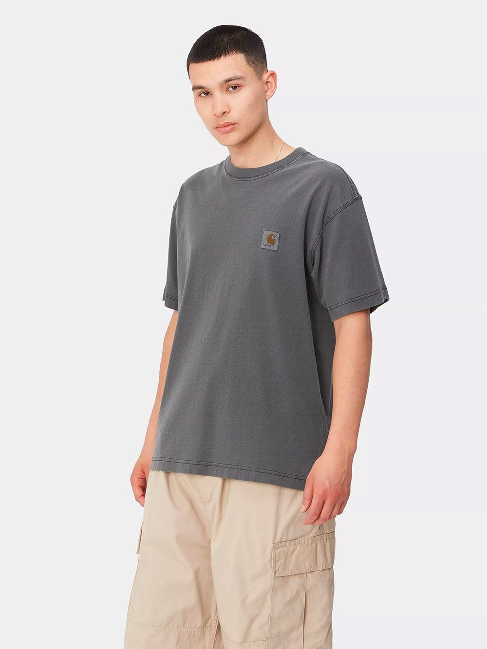 CARHARTT WIP-NELSON T-SHIRT-I029949 89GD BLACK/GARMENT DYED