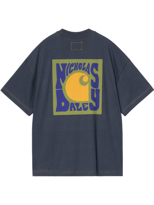 CARHARTT WIP-NICHOLAS DALEY LOGO T-SHIRT-I035275.2U4.XX.03 BLACK IRIS