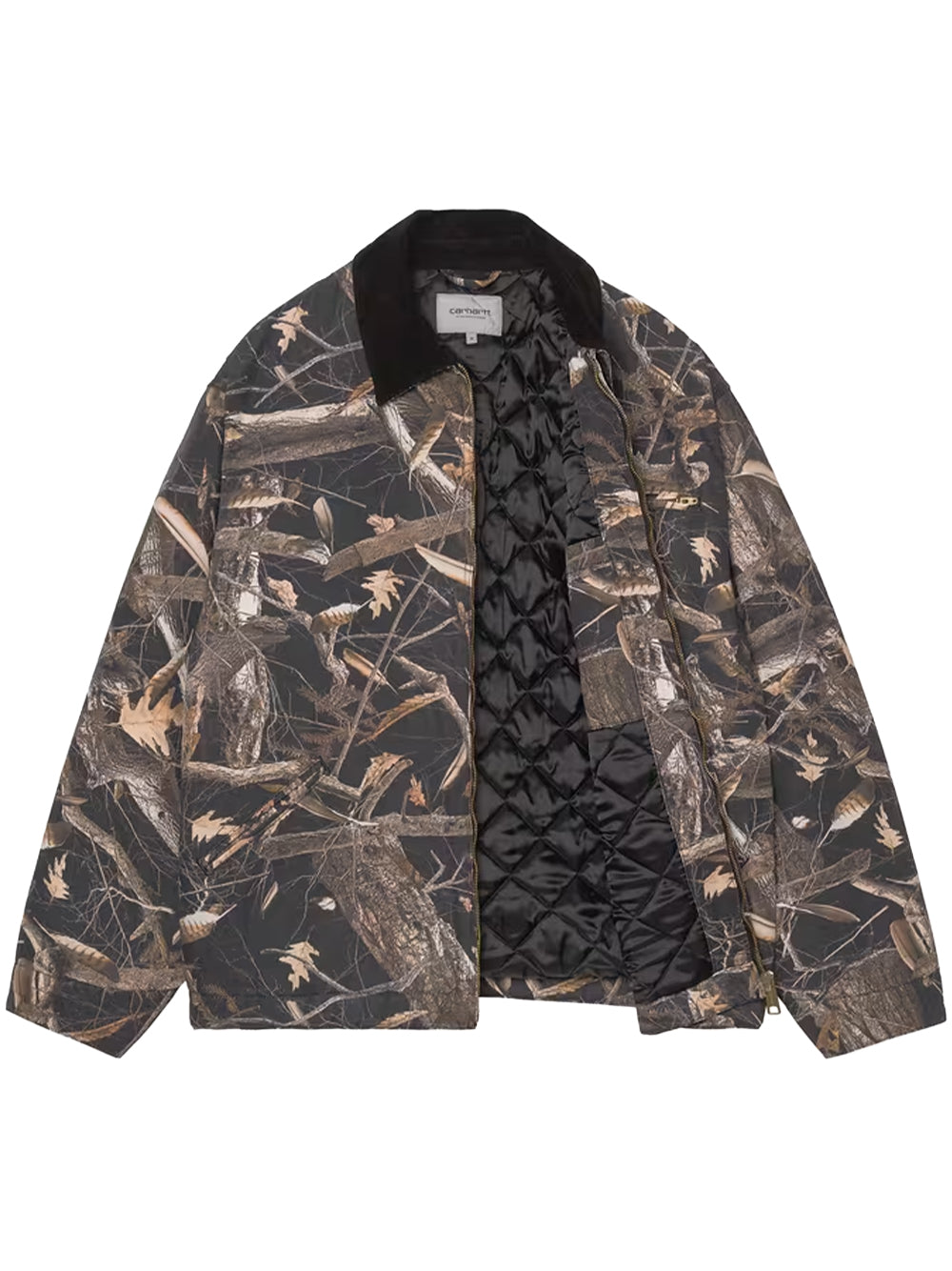 CARHARTT WIP-OG DETROIT JACKET-I035614 3X860 CAMO FEATHER TREE, BLACK/BLACK